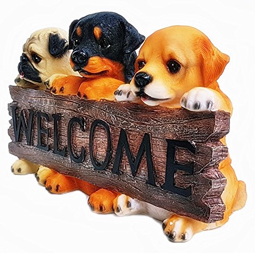 Tolle Ideen Shop Cartel de Bienvenida para Perros Cachorros Figura Decorativa Entrada Welcome