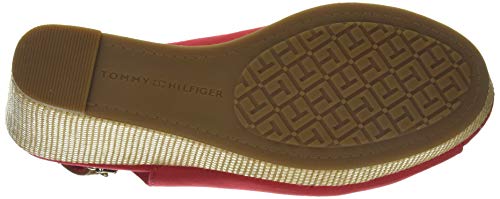 Tommy Hilfiger Iconic Elena Sling Back Wedge, Sandalias con Punta Abierta para Mujer, Rojo (Primary Red XLG), 39 EU