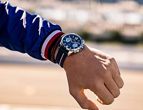 Tommy Hilfiger Reloj Multiesfera para Hombre de Cuarzo con Correa en Silicona 1791476