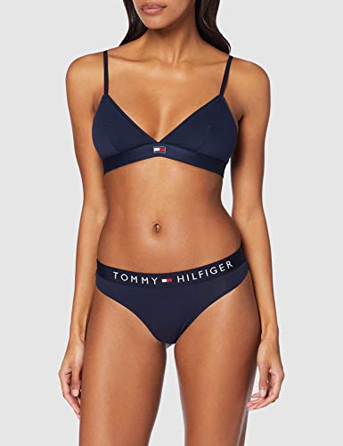 Tommy Hilfiger Thong T Tanga con Cinturilla Elástica y Logo, Azul (Navy Blazer), M para Mujer