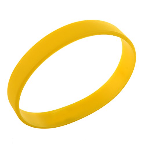 TOOGOO Brazalete de puno Munequera Pulsera de Elasticidad de Moda de Goma de Silicona Amarillo