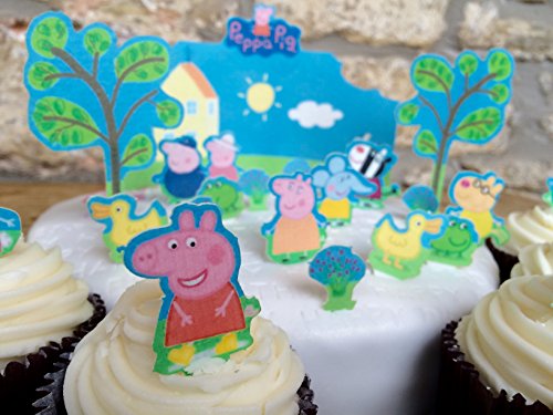 Toppershack 24 x decoración para pasteles comestibles PRECORTADAS de Peppa Pig