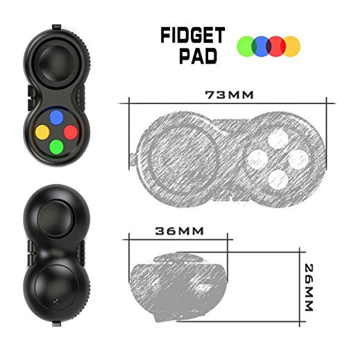 Topways® Fidget Pad con 8 Funciones de Fidget, Reductor de estrés de la Segunda generación de Fidget Toy Cube Retro Controller.