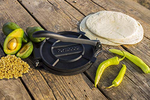 Tortillada – Prensa de Hierro Fundido para Hacer Tortillas + Recetas E-Book en Español (20cm)