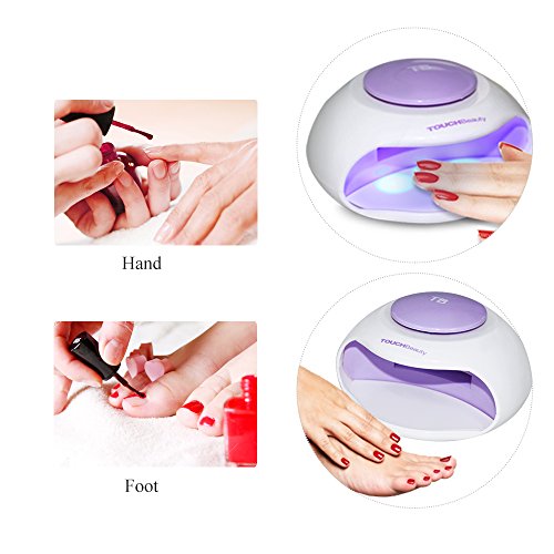 TOUCHBeauty secador uñas aire, Secador de Uñas Portátil con Aire y Luz LED Ideal para Esmalte de Uñas Regular, Tamaño Mini, Potente Ventilador, Accionado por Baterías AG-0889