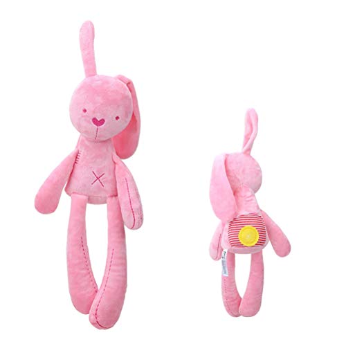 Toyvian Conejo de Patas largas Juguete de Peluche Muñeca Catoon Bebé Muñeca Conejo Regalo de Juguete para niños Bebés (Rosa)