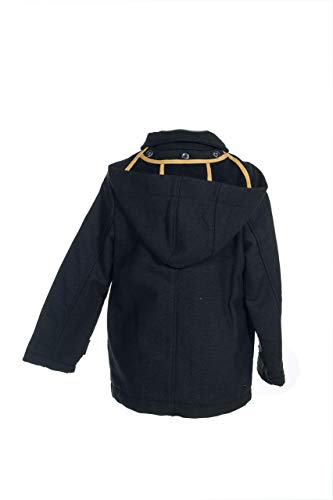 Trenca Niño Gris Marengo con Capucha.Trenca Niño Paño Tejido Sarga.Chaqueta Cazadora Parka Invierno Niño Abrigo Entretiempo Chaqueta tipo Aviador Estilo Bomber Casual para Lluvia Uso Diario o Colegio.