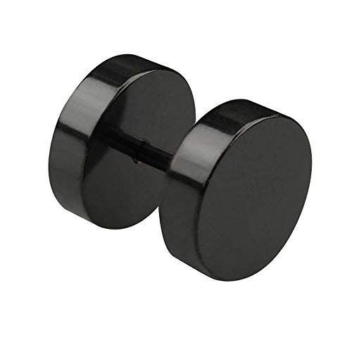 Treuheld | Titan Fake Plug Pendientes - 4 Tamanos: 4, 6, 8, 10 mm - Negro - Sin Titanium (niquel) Pendientes hombre & mujer & Hombres para tornillos - Pendientes Tunnel Piercing tunel [02.] 1,2 x 6mm