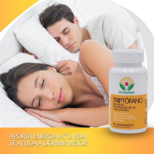 Triptófano con Magnesio, Vitaminas B6,B5,B3, Melatonina y Espirulina Como AntiOxidante, 60 C. Menos Cansancio Y Fatiga. Mejor Estado De Ánimo Concentración Y Rendimiento. Regula El Sueño La Ansiedad