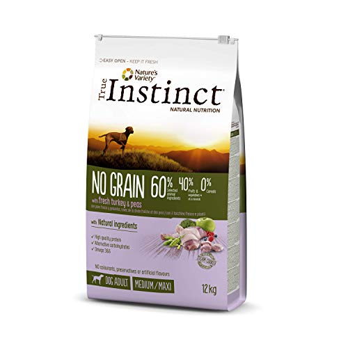 True Instinct No Grain - Comida con pavo para perros adultos, 12 kg