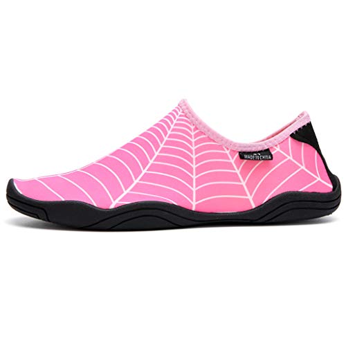 TUDUZ Mujer Zapato Plano Casual Zapatos De Agua Banda para Nadar Playa Zapatos Deporte Buceo Secado Rápido Zapatillas (Rosado, 40)