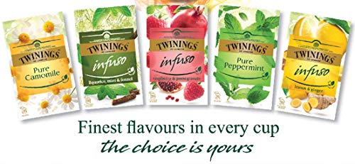 Twinings Infusiones - Moringa, Jengibre y Mango - Nuevas Infusiones Frutas y Hierbas sin Cafeína y 100% Naturales, Explosión de Sabor para Cualquier Momento del Día (20 Bustine)