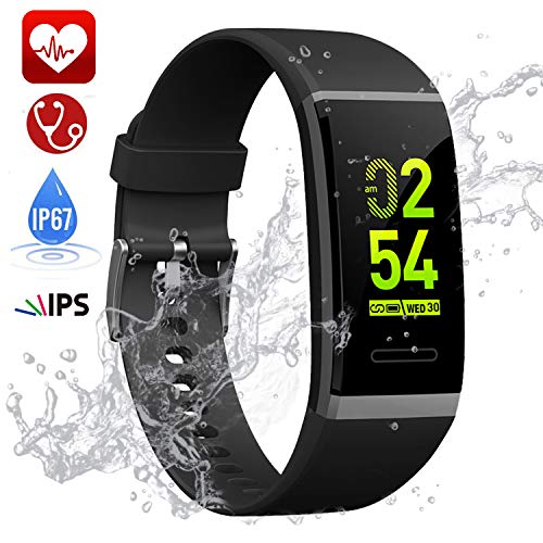 TwobeFit Pulsera Actividad, Pulsera Inteligente Pantalla Color HR con Pulsómetro Pulsera Deportiva y Monitor de Sueño de Actividad para Mujer Hombre Impermeable IP67 Reloj Fitness Podómetro