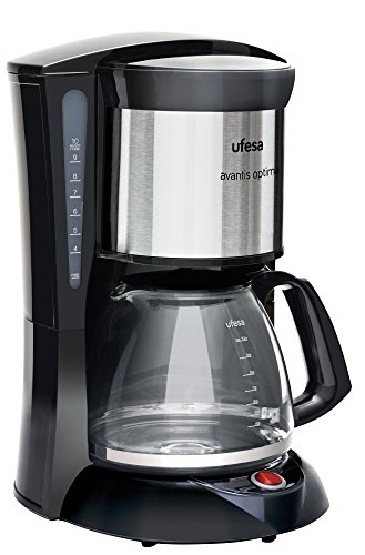 Ufesa CG7232 Avantis Optima - Cafetera de goteo, 800 W, 10 Tazas, Jarra de Vidrio especial Aroma, Filtro Permanente