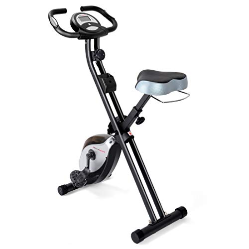 Ultrasport F-Bike / F-Rider - Bicicleta Estática de Fitness, con Consola y Sensores de Pulso en Manillar, Plegable, color Negro/Plata