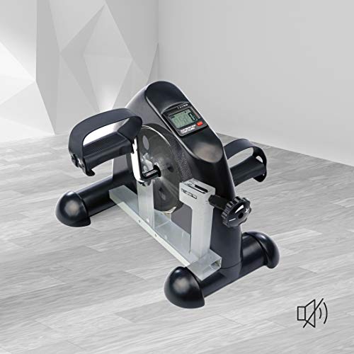 Ultrasport Minibicicleta para el entrenamiento de brazos y piernas, mini home trainer, con asa de transporte, niveles de resistencia ajustables, para principiantes, profesionales y mayores, Negro