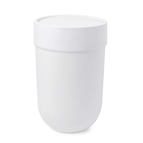 Umbra Touch Basura para baño, blanco, Cubo con tapa