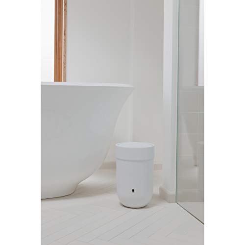 Umbra Touch Basura para baño, blanco, Cubo con tapa