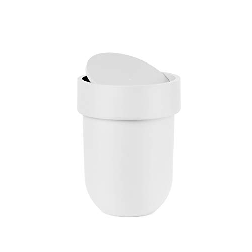 Umbra Touch Basura para baño, blanco, Cubo con tapa