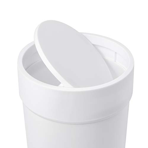 Umbra Touch Basura para baño, blanco, Cubo con tapa