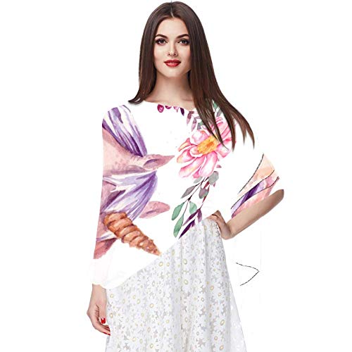 Unicornio de Acuarela con Marco Floral Bufanda Bufandas Infinity Lightweight Long Sheer Wrap Shawl for Women