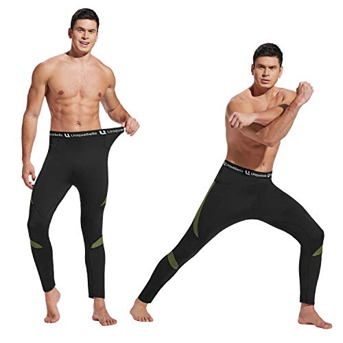 UNIQUEBELLA Suit Esquí Térmica Ropa Interior Térmica Térmica Pantalones Largos Deportes de Invierno para Hombre Capa Base Térmica Revestimiento de Vellón Inferior Secado Rápido