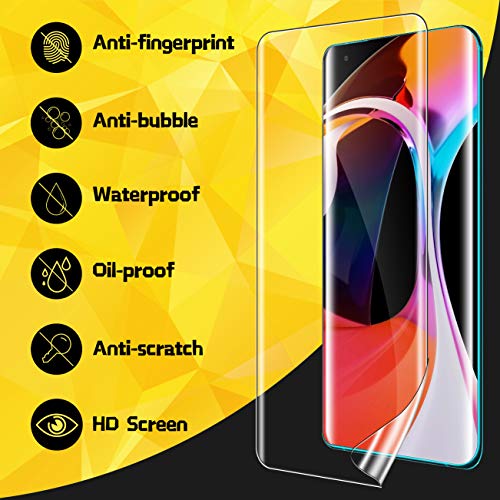 UniqueMe [3 Pack Protector de Pantalla para Xiaomi Mi 10 / Mi 10 Pro, [Fácil instalación] [Huella Digital Disponible] HD Clear TPU Case Friendly Película Flexible de Cobertura Completa