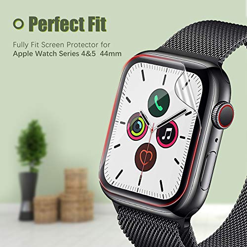 UniqueMe [6 Pack] Protector de Pantalla para Apple Watch 44mm Series 4/5, [Caso amistoso] [Película Flexible] Soft HD Clear Anti-Scratch con