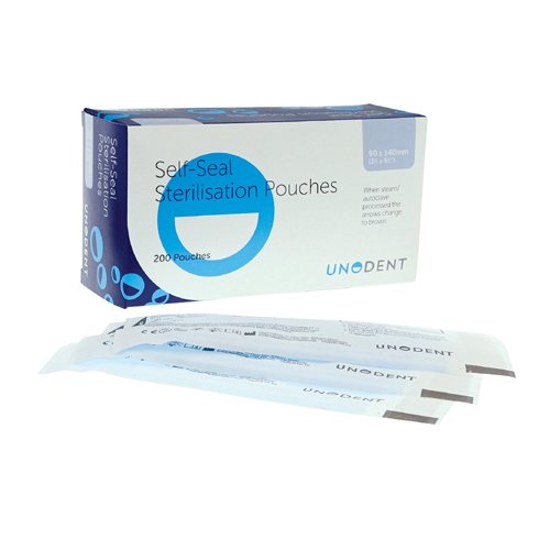 unodent gbs510 bolsa de esterilización, 90 mm x 140 mm (Pack de 200)