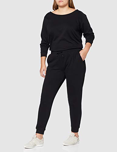 Urban Classics Ladies Long Sleeve Terry Jumpsuit Mono Largo, Negro (Black 00007), S para Mujer