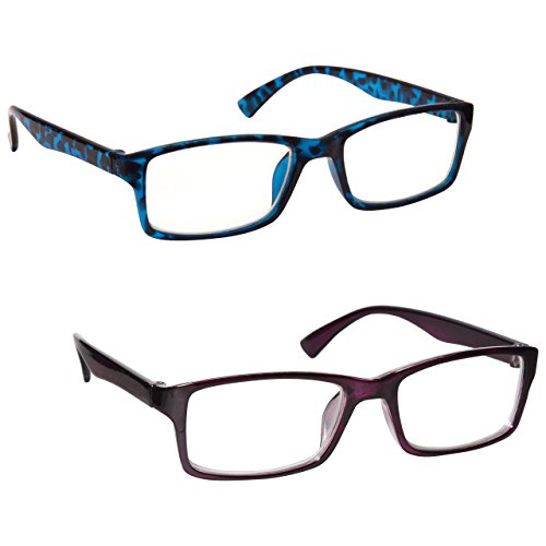 Uv Reader Gafas De Lectura Azul Carey Y Púrpura Lectores Valor Pack 2 Hombres Mujeres Uvr2092Bl_P +2,00 2 Unidades 70 g