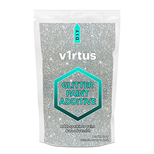 v1rtus - Aditivo brillante para pinturas de emulsión - Para interiores y exteriores - Efecto cristal - Plateado - 100 g (DISPONIBLE EN 25 COLORES)