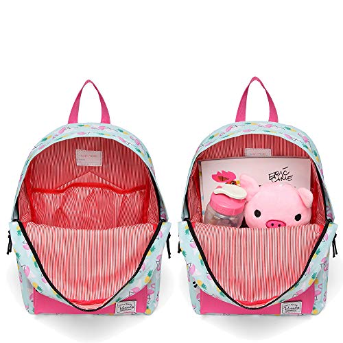 VASCHY Mochila Escolar para Niños, Mochila Infantil Mochila de Flamencos para Niñas Mochila Preescolar Bonita con Bolsillos Laterales