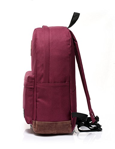 VASCHY Mochila Escolar,Mochila Hombre Mujer Casual Resistente al Agua Mochila Portatil 15.6 Pulgadas para Colegio Trabajo Viaje Rojo