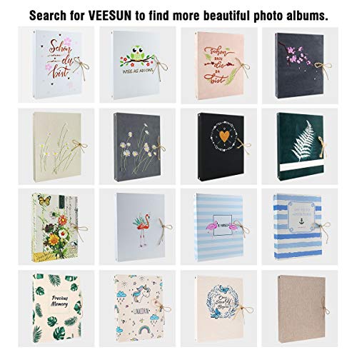 VEESUN Álbum de Foto Scrapbook, 28 x 21cm Franela Álbum de Recortes con 60 Páginas Libro de Visitas Regalo Original Aniversario Navidad Valentines Cumpleaños Regalo para Mamá Novia Niños, Diente Leon