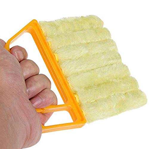 Ventana 7 Dedo Quitar el Polvo Limpiador de Herramientas Mini persiana Veneciana Plumero Cepillo persiana de la Ventana del Cepillo de Aire Acondicionado Duster ( 2 pack )