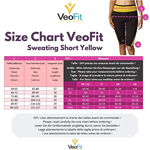 VeoFit Short de Sudoración Adelgazante Talla XXL – Objetivo Vientre Llano, Muslos Delgados y Nalgas Tonificadas - OFRECIDOS: Funda + Guía per Ponerse en Forma con Programa Fitness y Nutrición