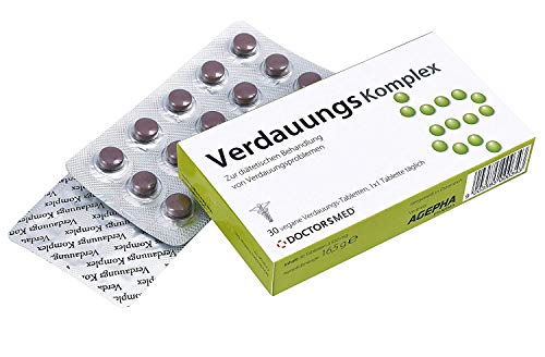 Verdauungs Komplex | Píldoras Digestivas para la Hinchazón, la Indigestión, Los Calambres y el Estreñimiento| Veganas, Sin Gluten y sin Lactosa