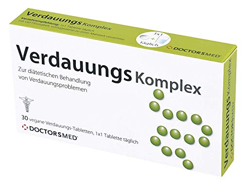 Verdauungs Komplex | Píldoras Digestivas para la Hinchazón, la Indigestión, Los Calambres y el Estreñimiento| Veganas, Sin Gluten y sin Lactosa