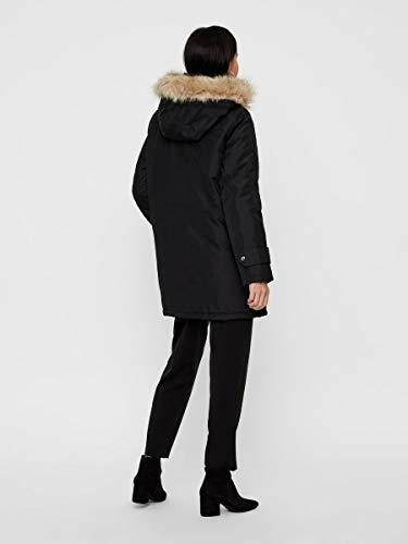 Vero Moda Vmexcursion Expedition Aw193/4parka Noos Abrigo, Negro (Black Black), 42 (Talla del fabricante: Large) para Mujer