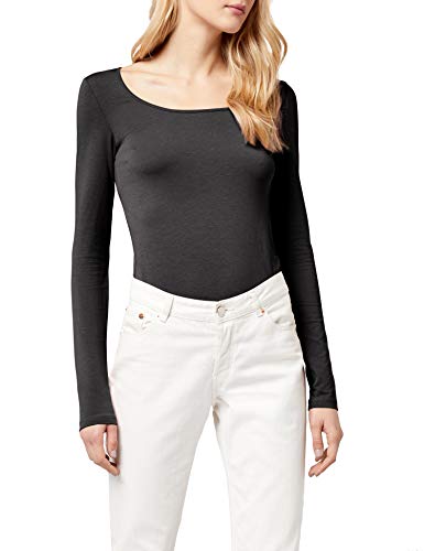 VERO MODA VMMAXI MY LS SOFT LONG U-NECK NOOS, Camisa Manga Larga Mujer, Negro (Black), 38 (Talla del fabricante: Medium)