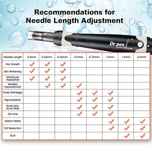【Versión mejorada】 DermaPen, Dr.Pen Ultima A7 Microneedling eléctrico 0-2.5mm Ajuste para arrugas Estiramiento, antienvejecimiento, marcas, cicatriz y pérdida de cabello
