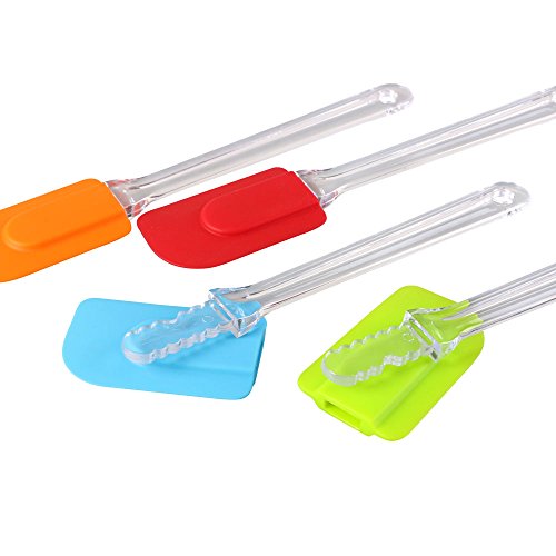 Vicloon Espátula Flexible de Silicona, Cocina Gadget y Herramientas para Hornear, 4 Pcs