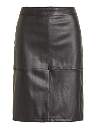 Vila Clothes Vipen New Skirt-Noos Falda, Negro (Black), 40 (Talla del Fabricante: Large) para Mujer