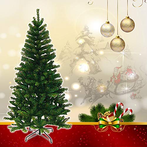 vingo Árbol de Navidad Artificial, 150cm Verde Pino Arbol para Decoración Navideña Nevado de Picea, Aguja de Pino, con Soporte