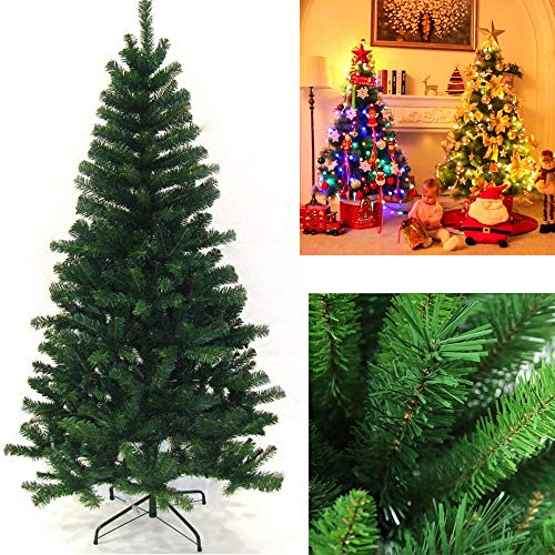 vingo Árbol de Navidad Artificial, 150cm Verde Pino Arbol para Decoración Navideña Nevado de Picea, Aguja de Pino, con Soporte