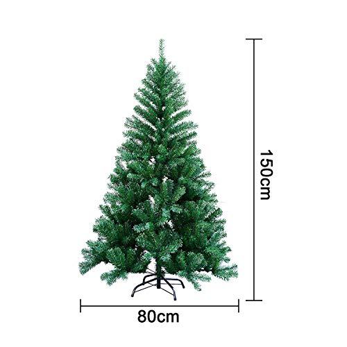 vingo Árbol de Navidad Artificial, 150cm Verde Pino Arbol para Decoración Navideña Nevado de Picea, Aguja de Pino, con Soporte