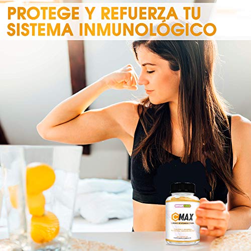 Vitamina C 1.585mg para proteger y reforzar el sistema inmunológico | Vitamina C pura microencapsulada | Mantiene las defensas fuertes | Protege las células del daño oxidativo | 60 cápsulas