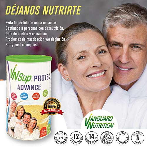 VNSup - Protec Advance | Suplemento Alimentario Batido de Proteínas Lácteas con Vitaminas Minerales Probioticos Glutamina y Aceite MCT, Sabor Vainilla