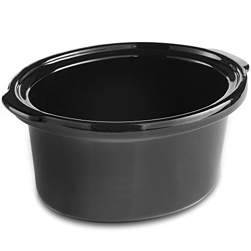 VonShef Olla De Cocción Lenta de 6,5L de Acero Inoxidable - Plato Desmontable del Horno A La Mesa Y Tapa De Vidrio